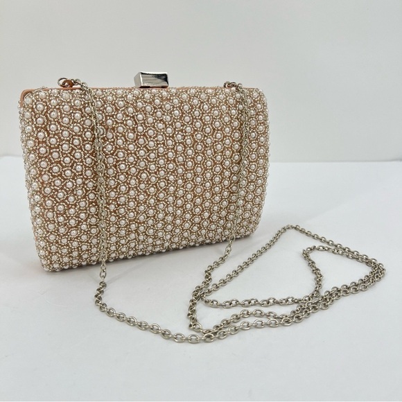 Rosantica Santi Beaded Imitation Pearl Chain Clutch Bag Purse - Picture 4 of 12